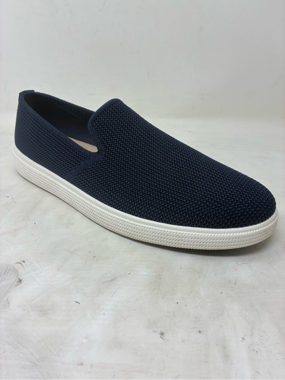 Rothy's Navy Knit Slip-On Loafer with White Sole